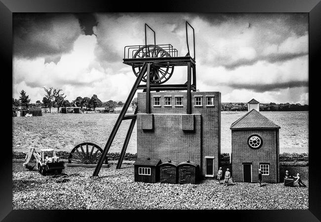 A Busy Day at Smallville Colliery Framed Print by Steve Purnell