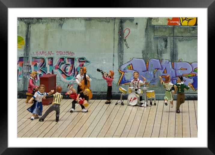 Swinging to Smallvilles Graffiti Beat Framed Mounted Print by Steve Purnell