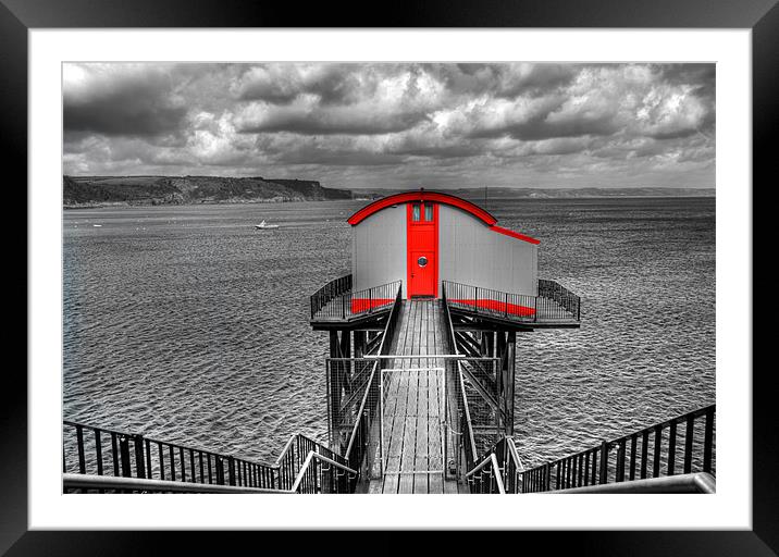 Old Tenby Lifeboat Station Colour Pop Framed Mounted Print by Steve Purnell