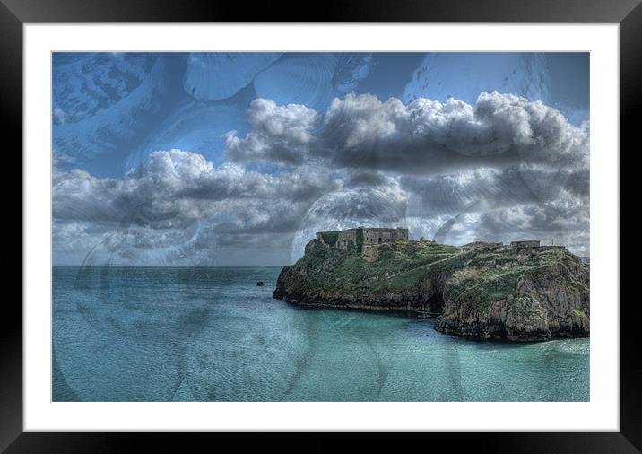 St Catherines Rock Tenby Seashells Framed Mounted Print by Steve Purnell
