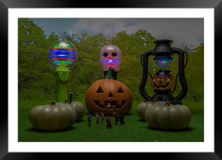 The Haunted Halloween Disco Framed Mounted Print by Steve Purnell