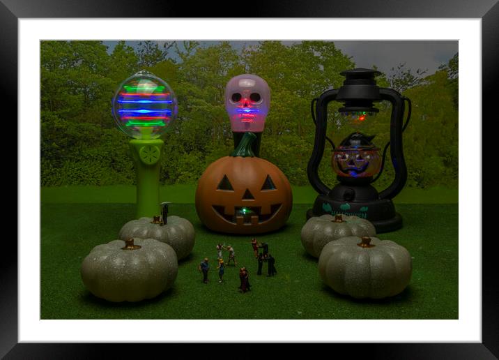 Grim Reapers Halloween Party Framed Mounted Print by Steve Purnell