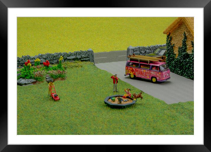 Fun in the Miniature Garden Framed Mounted Print by Steve Purnell