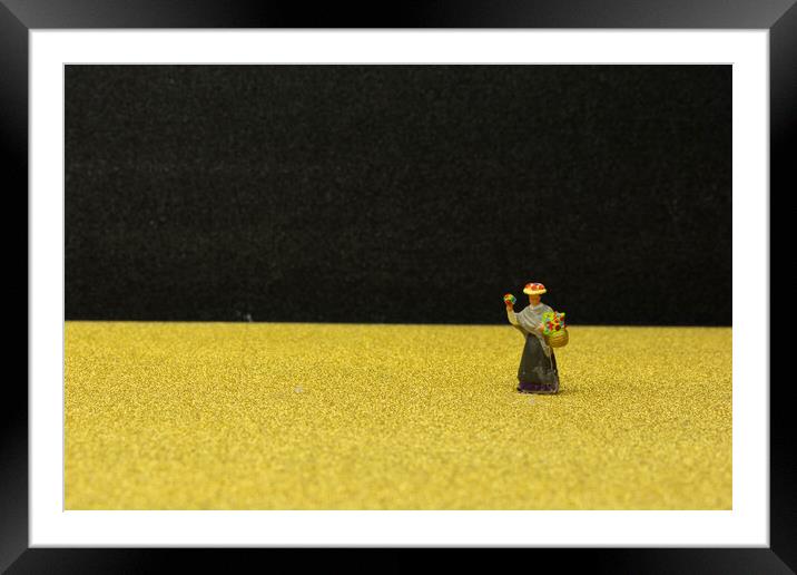 Miniature Flower Lady Framed Mounted Print by Steve Purnell