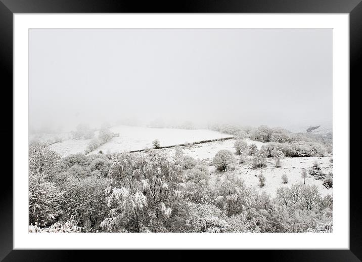 Snow over the Rhymney Valley Framed Mounted Print by Steve Purnell