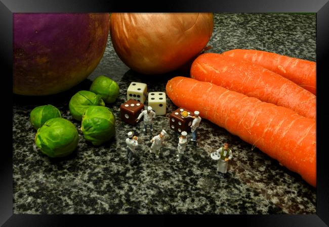 Diced Vegetables Framed Print by Steve Purnell