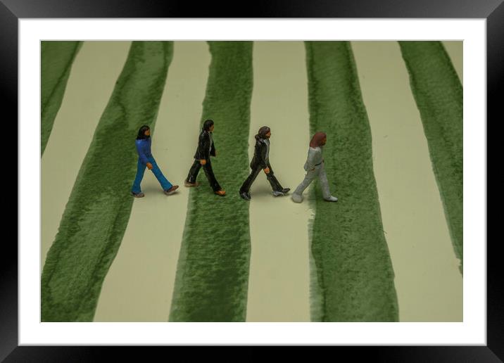 The Beatles Walk Again Framed Mounted Print by Steve Purnell