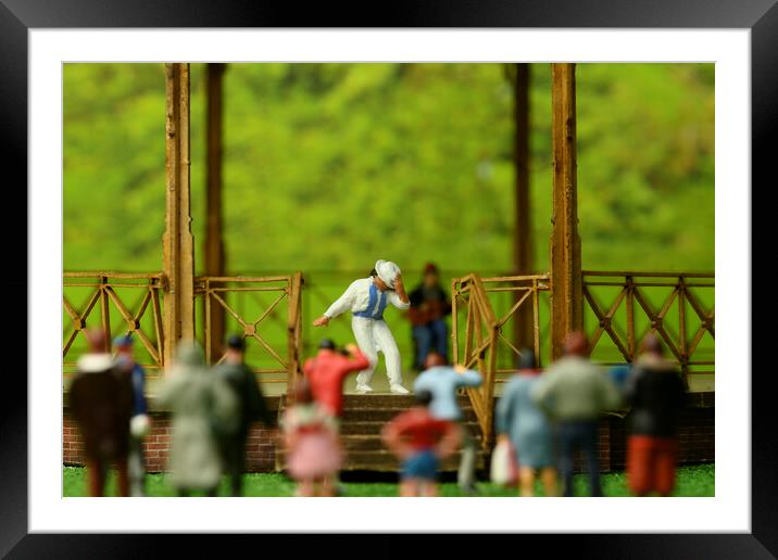 Michael Jackson At The Bandstand Framed Mounted Print by Steve Purnell