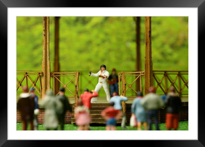 Elvis At The Bandstand Framed Mounted Print by Steve Purnell