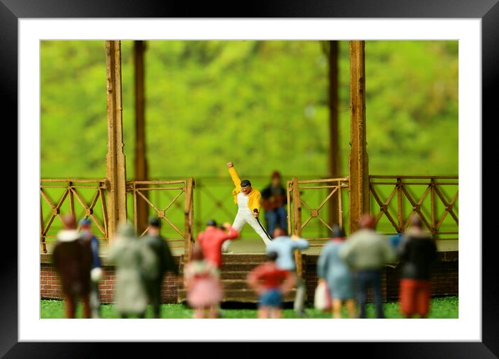 Freddie Mercury At The Bandstand Framed Mounted Print by Steve Purnell
