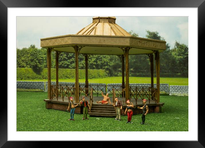 Bandstand Boozers Framed Mounted Print by Steve Purnell