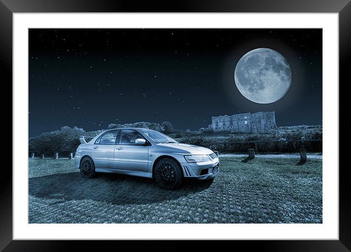 Evo 7 At Night Framed Mounted Print by Steve Purnell