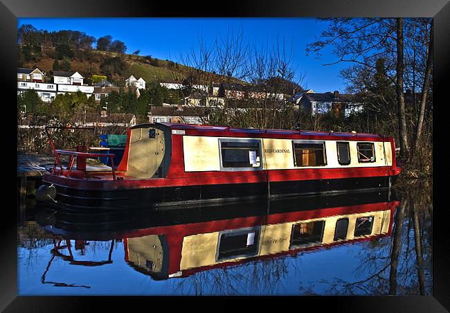 Canal Narrowboat Framed Print by Steve Purnell