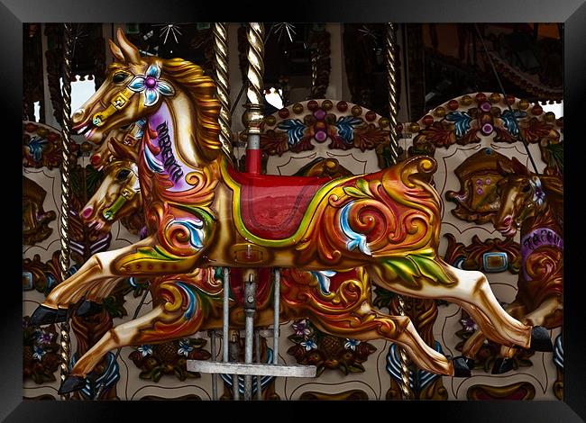 Merry go round horses Framed Print by Steve Purnell