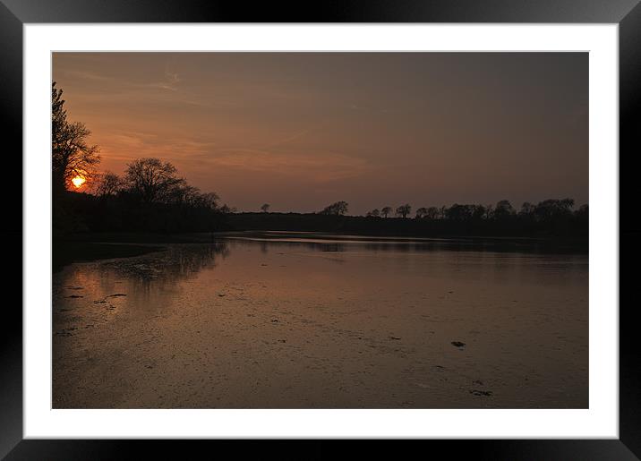 Mill Pond Sunset Framed Mounted Print by Steve Purnell