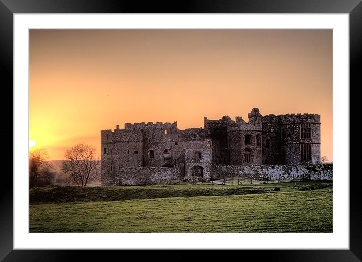 Sunset over Carew Castle Framed Mounted Print by Steve Purnell