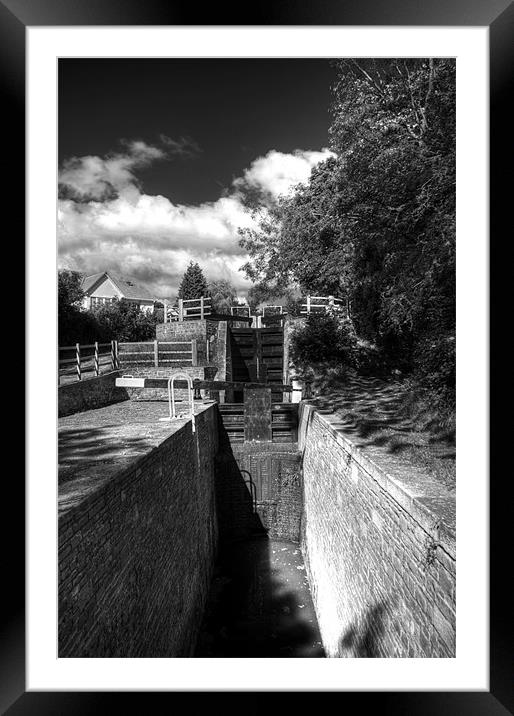 Fourteen Locks Monochrome Framed Mounted Print by Steve Purnell