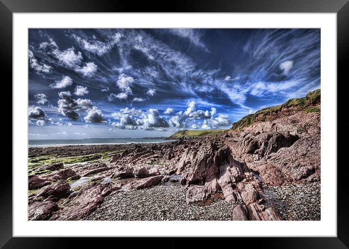 Manorbier Rocks Too Framed Mounted Print by Steve Purnell