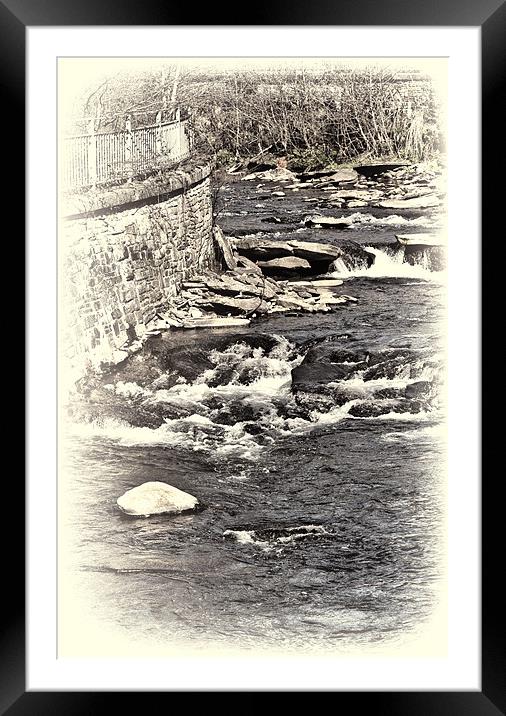 Gushing Water toned Framed Mounted Print by Steve Purnell