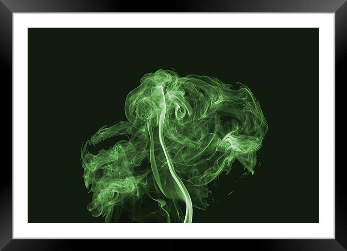 Explosive Green Framed Mounted Print by Steve Purnell