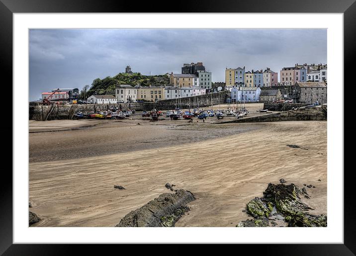 Tenby Harbour from North Beach Framed Mounted Print by Steve Purnell