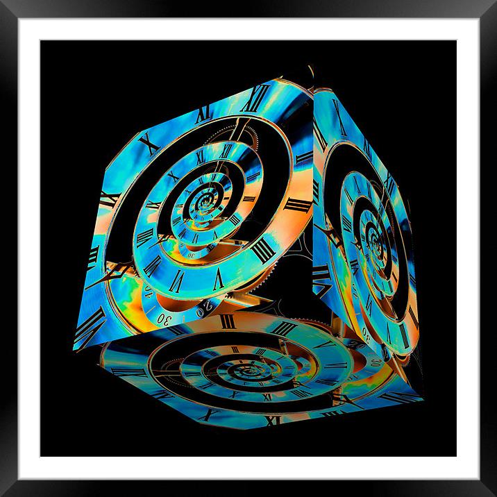 Infinity Cube on Black Framed Mounted Print by Steve Purnell