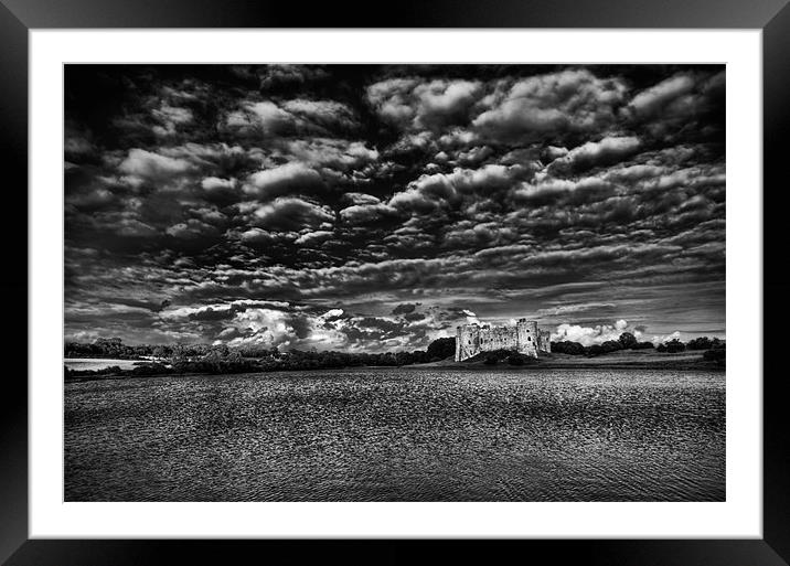 Carew Castle Pembrokeshire 2 Mono Framed Mounted Print by Steve Purnell