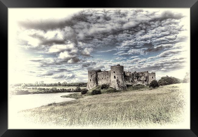 Carew Castle Pembrokeshire 3 Toned Framed Print by Steve Purnell