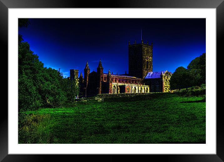 St Davids Cathedral Glow Framed Mounted Print by Steve Purnell