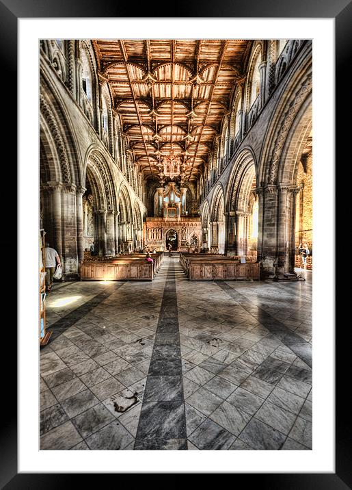 St Davids Cathedral Nave Framed Mounted Print by Steve Purnell