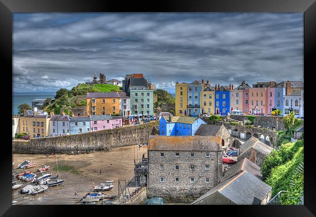 The Colours Of Tenby Harbour Framed Print by Steve Purnell