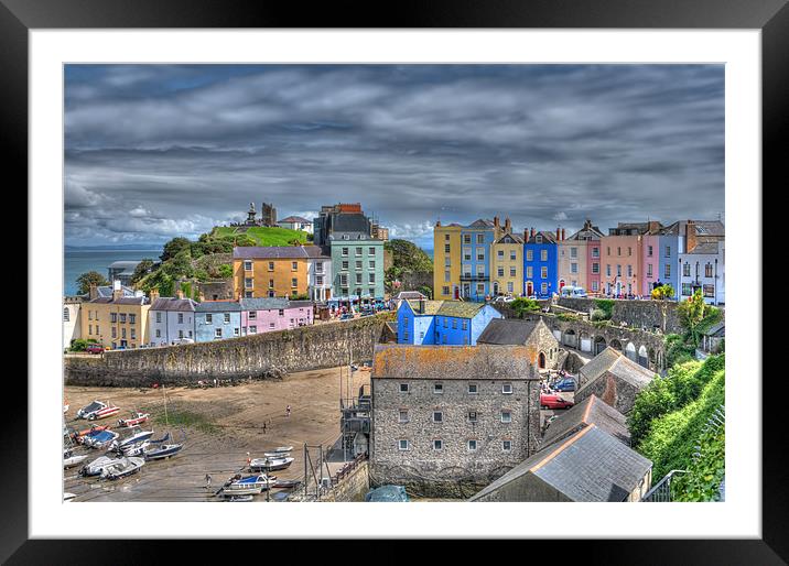The Colours Of Tenby Harbour Framed Mounted Print by Steve Purnell