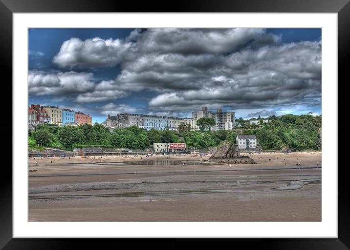 Tenby North Beach Framed Mounted Print by Steve Purnell