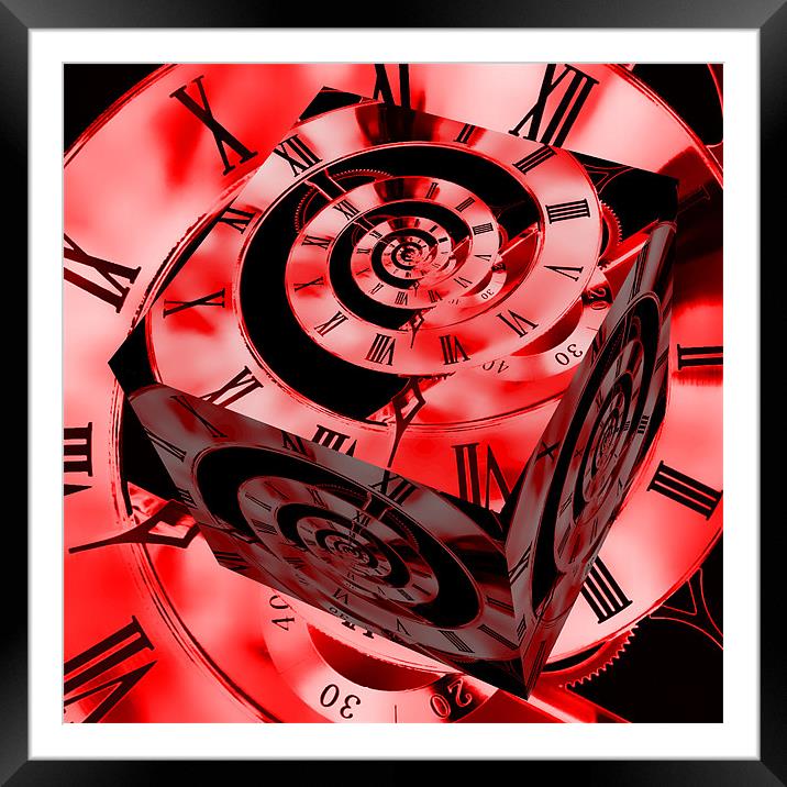 Infinity Time Cube Red Framed Mounted Print by Steve Purnell