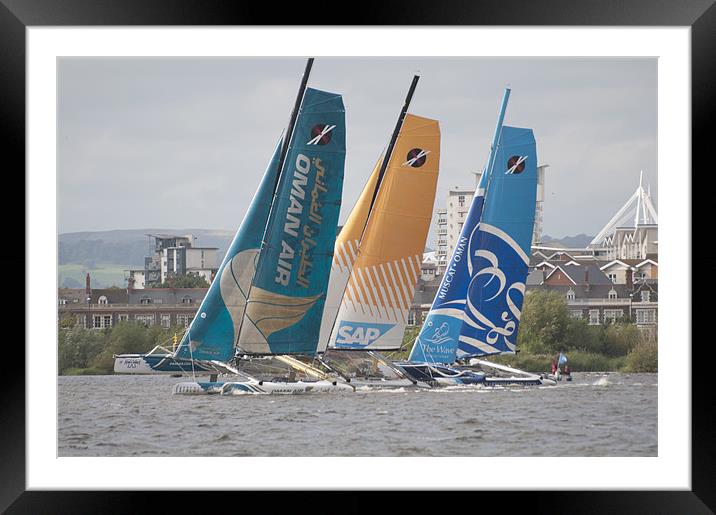 Extreme 40 Catamarans Framed Mounted Print by Steve Purnell
