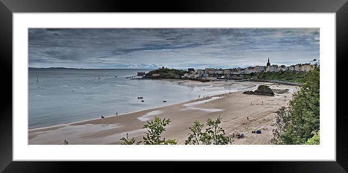 Tenby Panorama 3 Framed Mounted Print by Steve Purnell