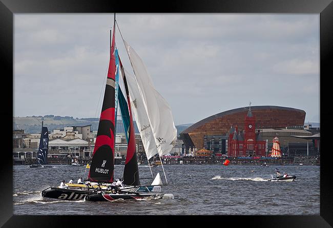 Extreme 40 Catamaran Racing 3 Framed Print by Steve Purnell