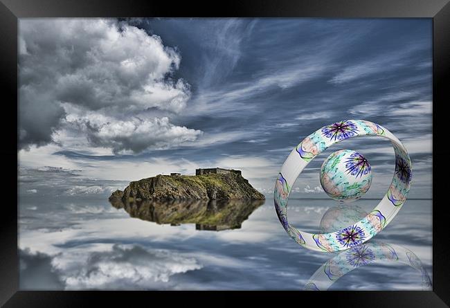 Island Ring and Sphere Framed Print by Steve Purnell