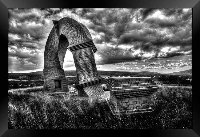 The Twisted Chimney Monochrome Framed Print by Steve Purnell