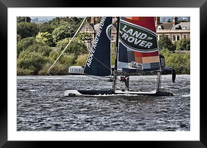 Extreme 40 Flying The Hull Framed Mounted Print by Steve Purnell