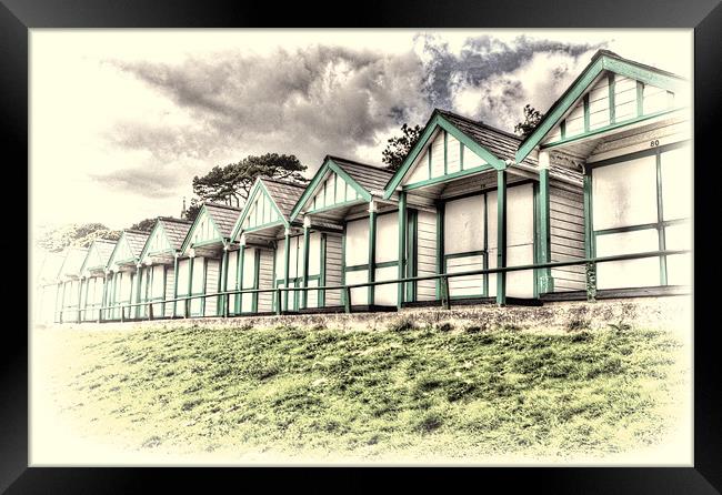 Langland Bay Beach Huts 4 Framed Print by Steve Purnell