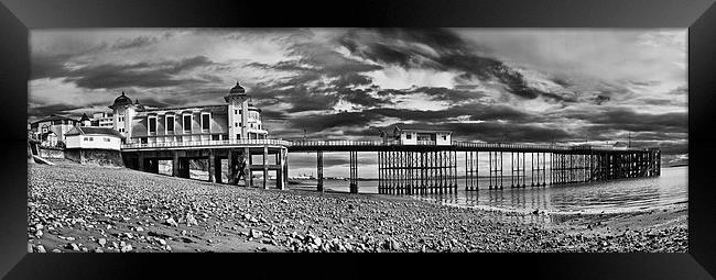 Penarth Pier Panorama Monochrome Framed Print by Steve Purnell
