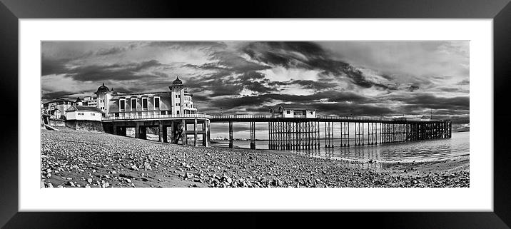 Penarth Pier Panorama Monochrome Framed Mounted Print by Steve Purnell