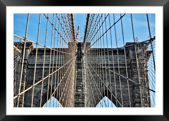 Brooklyn Bridge Framed Mounted Print by Steve Purnell