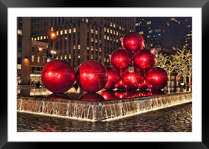 Christmas On 5th Avenue Manhattan Framed Mounted Print by Steve Purnell