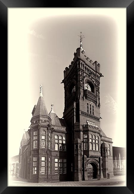 Pierhead Building Cardiff Mono Toned Framed Print by Steve Purnell