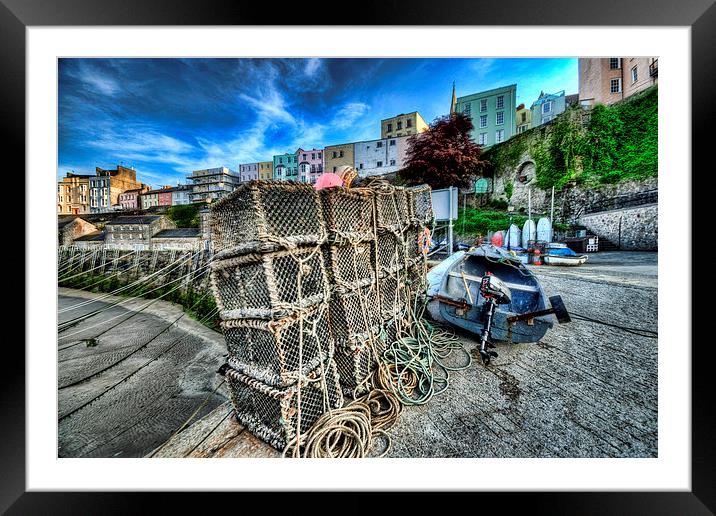 Tenby Lobster Traps Framed Mounted Print by Steve Purnell