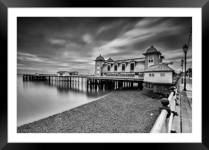 Penarth Pier 1 Mono Framed Mounted Print by Steve Purnell