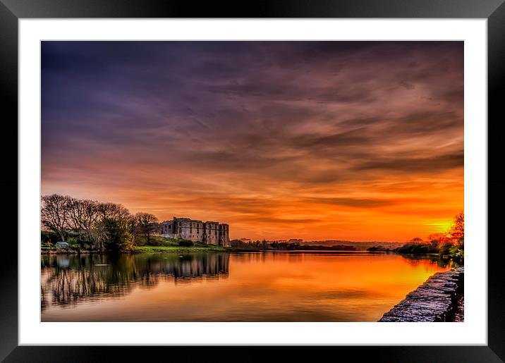 Carew Castle Sunset 1 Framed Mounted Print by Steve Purnell