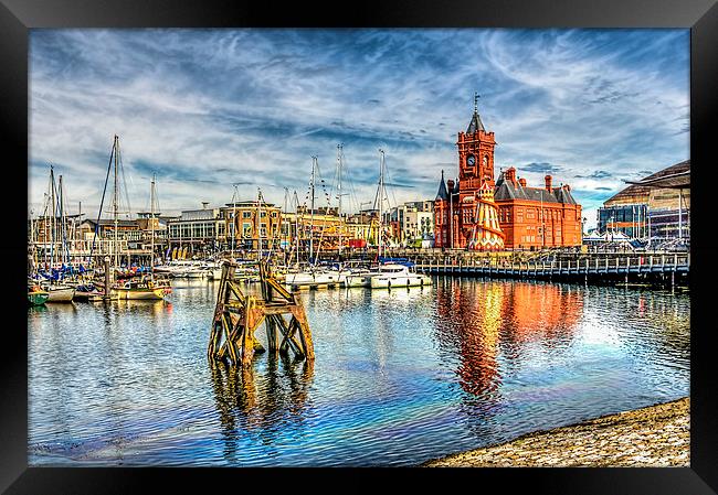Cardiff Bay And The Pierhead Building Framed Print by Steve Purnell